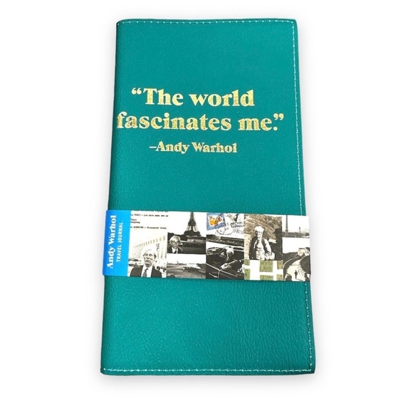 Andy Warhol Teal Travel Notebook NWT “The World Fascinates Me” Quote - Picture 1 of 7